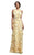 Beside Couture by Gemy - BC1313 Floral Applique Halter Sheath Dress in Yellow
