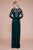 Tadashi Shoji - Amir Long-Sleeve Crepe Sequin Gown In Blue and Neutral