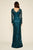 Tadashi Shoji - Fabia Long Sleeve Sequined Bateau Gown In Green