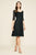 Tadashi Shoji - Georgi Embroidered Flare Dress In Blue and Black