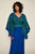 Tadashi Shoji - Two Tone Printed V-neck Sheath Dress In Green and Blue