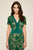 Tadashi Shoji - Lace Short Sleeve V-neck Sheath Dress In Green and Neutral