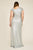 Tadashi Shoji - Embellished Long Sheath Dress In Silver