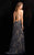BG Haute - 48710 Spaghetti-Strap Sequined Evening Gown in Blue and Neutral