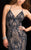 BG Haute - 48710 Spaghetti-Strap Sequined Evening Gown in Blue and Neutral