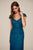 Tadashi Shoji - Lace Scalloped Sweetheart Sheath Dress In Blue and Green