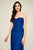 Tadashi Shoji - Strapless Lace Embroidered Sheath Dress In Blue