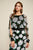 Tadashi Shoji - Floral Print Bateau Sheath Dress In Black and White