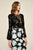 Tadashi Shoji - Gower Floral Lace Neoprene Fitted Dress In Black and White