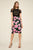 Tadashi Shoji - Rosta Lace Floral Print Fitted Dress In Black and Pink
