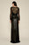 Tadashi Shoji - Lace Scalloped Bateau Sequined Fitted Dress In Black and Neutral