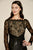 Tadashi Shoji - Lace Scalloped Bateau Sequined Fitted Dress In Black and Neutral