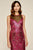 Tadashi Shoji - Valentina Sleeveless Sequined Fitted Dress In Pink and Black