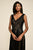 Tadashi Shoji - Sequined Plunging V-neck A-line Gown In Black and Neutral