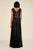Tadashi Shoji - Sequined Plunging V-neck A-line Gown In Black and Neutral