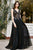 Tadashi Shoji - Sequined Plunging V-neck A-line Gown In Black and Neutral