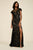 Tadashi Shoji - Embroidered Jewel Neck Trumpet Dress In Black and Neutral