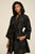 Tadashi Shoji - Embellished Jewel Neck A-line Dress In Black and Gold