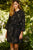 Tadashi Shoji - Embellished Jewel Neck A-line Dress In Black and Gold