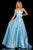 Sherri Hill - 52776 Two Piece Strapless Beaded Belt A Line Satin Dress In Blue