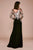 Tadashi Shoji - Finley Long Sleeve Crepe Sequin Gown - Petite In Black and Gold