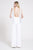 Tadashi Shoji - Ashley Halter Open-Back Jumpsuit In Silver and White 
