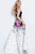 58979 Two Piece Halter Neck Floral Prom Gown