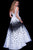 58968 Floral Print Plunging Gown