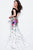 58978 Off the Shoulder Two Piece Floral Prom Gown