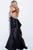 JVN58094 Crystal Embellished Deep V-neck Mermaid Dress