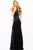 JVN57497 Deep V-Neck Embellished High Slit Gown
