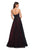 La Femme - 27774 Two Tone Embellished Tulle Ballgown In Black and Red