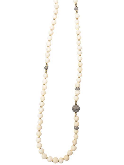 Heather Gardner - Tibetan Mala Bead Pave Diamond Necklace