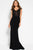 48738 Cap Sleeve Embroidered Mesh Bodice Gown