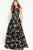 52272 Floral Embroidered A-Line Evening Dress