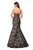 La Femme - 27286 Sweetheart Jacquard Mermaid Dress With Train In Black and Gold