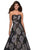 La Femme - 27207 Floral Metallic Strapless A-Line Gown