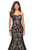 La Femme - 27286 Sweetheart Jacquard Mermaid Dress With Train In Black and Gold
