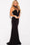 JVN60600 High Neck Glitter Jersey Sheath Gown