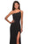 La Femme - 28176 One Shoulder Fitted Jersey Dress with High Slit In Black