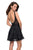 La Femme - 26616 Deep Scoop Back All Over Lace Short Dress in Black