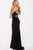 JVN60600 High Neck Glitter Jersey Sheath Gown