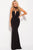 JVN60600 High Neck Glitter Jersey Sheath Gown