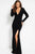 Jovani - Sleek Plunging V-neck Fitted Dress 51109 In Black