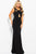 JVN58013 V Neck Cutout Fitted Jersey Dress