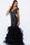 JVN55878 Embellished Wide V-neck Tiered Mermaid Dress