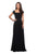 La Femme - 26512 Embellished Square Neck Chiffon A-line Dress In Black