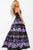JVN58589 Strapless Print Pleated Ballgown