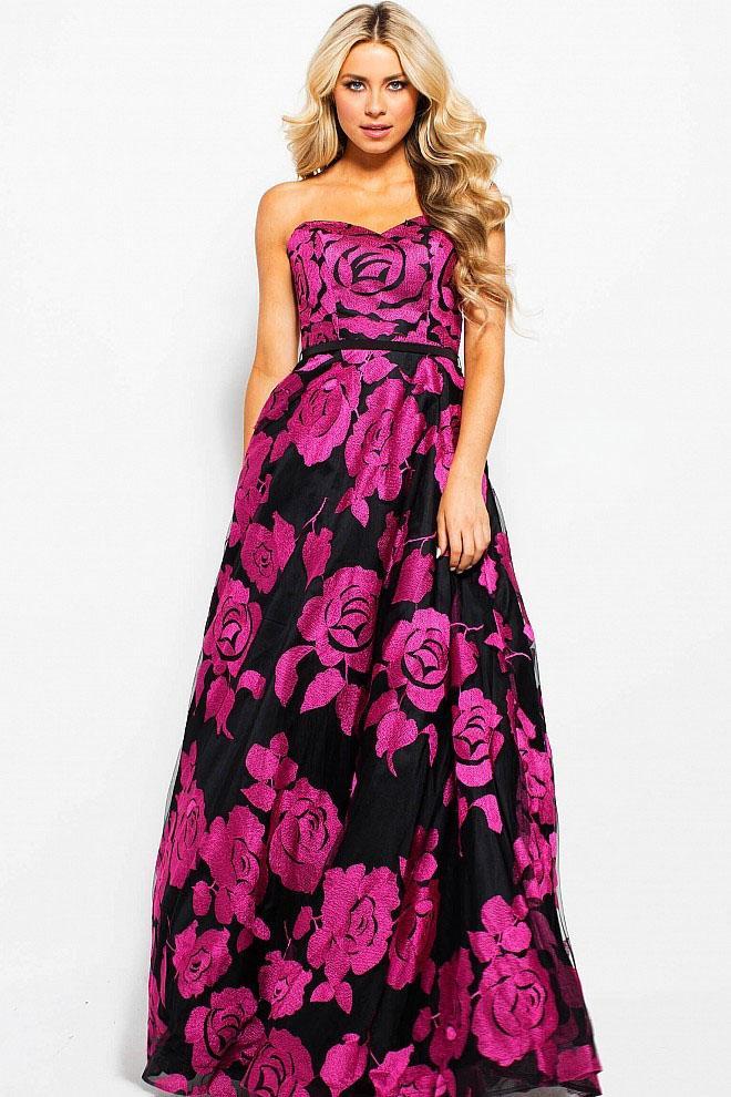 JVN60044 Strapless Sweetheart A-line Dress