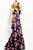 JVN59041 Fitted Floral Ruffled Mermaid Gown